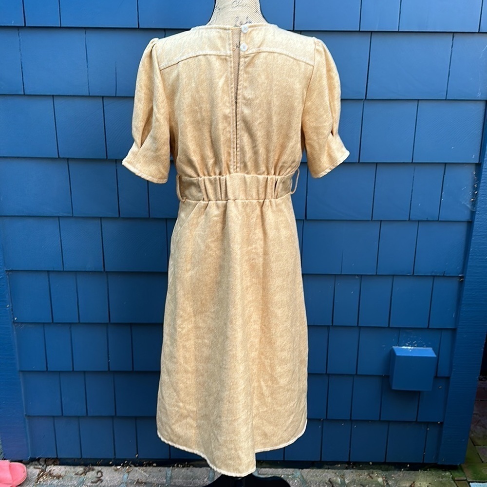 Moon River gold dress cotton poly linen blend large - Picture 9 of 14